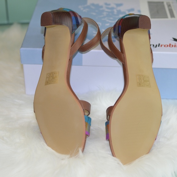 New Anthropologie Paige Colorblock Heels by Farylrobin Size 10 - Picture 2 of 7